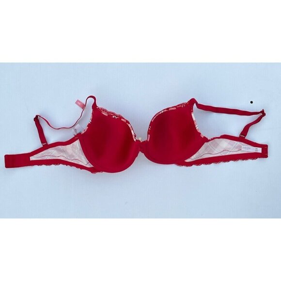 Ambrielle Organic Cotton Demi Classic Racerback Red Plaid Bra Size 38C - Picture 11 of 12